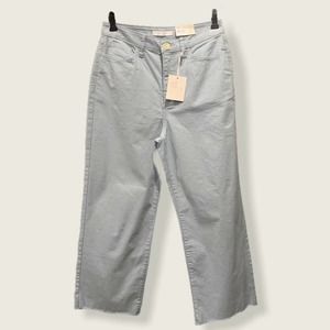 Lauren Conrad Wide Leg High Rise Ankle Jeans Women’s 10 Raw Hem Blue Rainbow